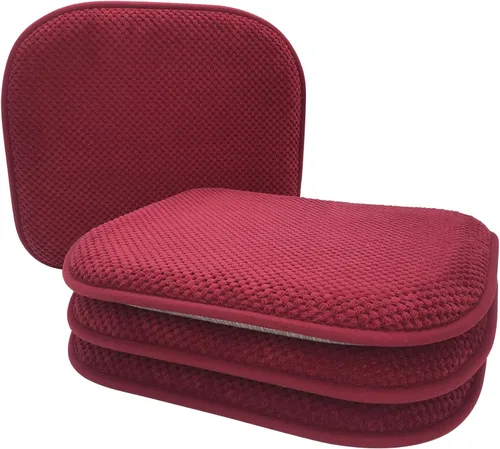 Miniatura 12 de Cojines de asiento de espuma marrón para sillas de cocina, almohadillas para sillas de comedor, paquete de 6 cojines antideslizantes para asientos
