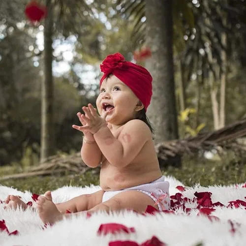 Miniatura 2 de inSowni Paquete de 8 gorros de turbante de hospital para guardería con flor grande para bebés, niñas, recién nacidos y bebés