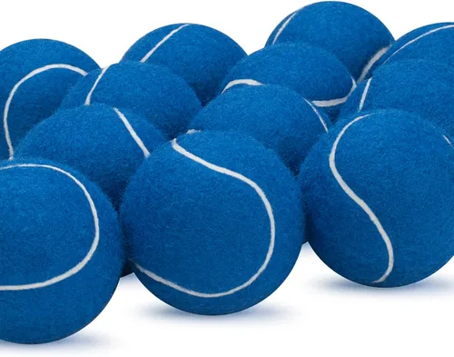 Miniatura 6 de SUNEZLGO Paquete de 12 pelotas de tenis, pelotas de tenis de entrenamiento de presión avanzadas, pelotas de tenis para perros, tenis grueso con Azul