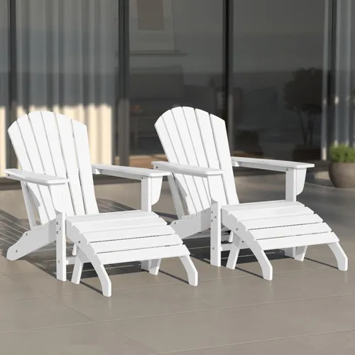 Miniatura 30 de WestinTrends Dylan - Silla Adirondack para exteriores con otomana, juego de 2 piezas, color negro