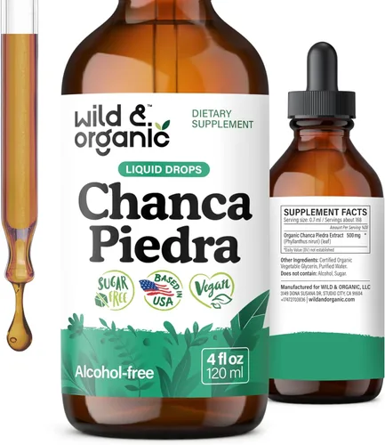 Wild & Organic Chanca Piedra Stone Breaker Drops - Soporte para riñones, vesícula biliar y urinario - Extracto líquido de Chanca Piedra para una