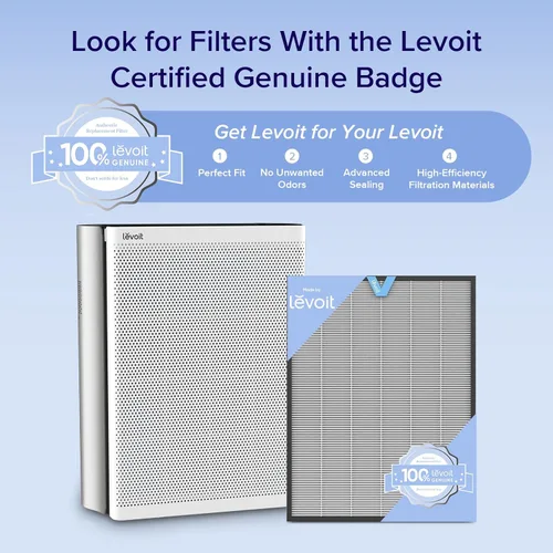 Miniatura 8 de LEVOIT EverestAir-P - Purificadores de aire para habitación grande del hogar con monitor de calidad del aire de 3 canales, prefiltro lavable