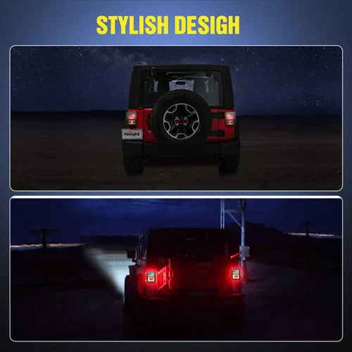 Miniatura 8 de Nilight Protectores de luz trasera, cubiertas de luz trasera negras para Wrangler JK Unlimited 2007-2017, par