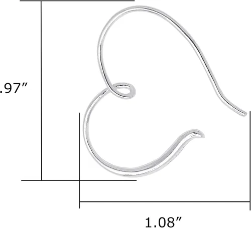 Miniatura 6 de Boma Pendientes de aro de plata de ley pulida con forma de corazón, Plata de ley, No es una piedra preciosa