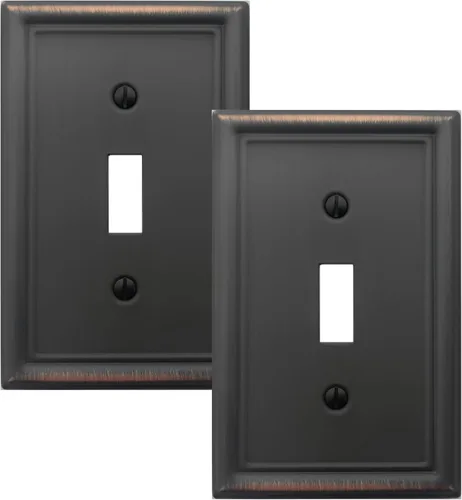 Miniatura 21 de OKAWYC Cubierta de Interruptor de Luz de Palanca Triple Luca Placa de Pared de Metal, Paquete de 2 Bronce Envejecido 3 Gang, Cubierta de Interruptor