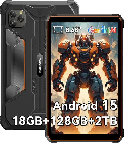 Miniatura 14 de Blackview Tablet resistente de 9 pulgadas, Android 15 tableta impermeable con Gemini AI, 18GB+128GB TF 2TB, 180Hz, IP68/IP69K, MIL-STD-810H a prueba