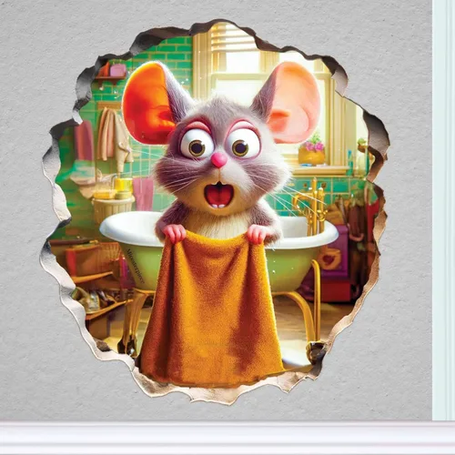 Miniatura 12 de Ratón Leyendo Libro, Adhesivo Decorativo para Pared, Habitación de Niños, Aula, Hogar, Dormitorio, Librero, Amante de los Libros, de Ratones