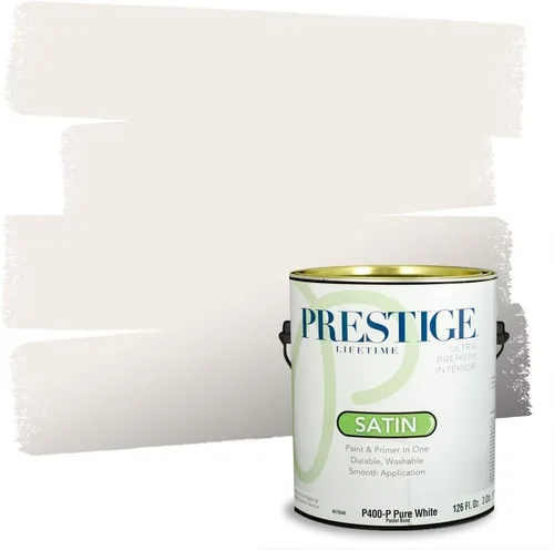 Miniatura 13 de Prestige Paints - Pintura y sellador 2 en 1 para exteriores, 1 galón, plana, similar a Sherwin Williams Snowfall, P100-P-SW6000