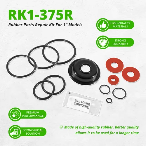 Miniatura 5 de Repuesto para kit de reparación de piezas de goma Wilkins RK1-375R, apto para modelos de 1 pulgada 375 375ST 375XL, incluye lubricante