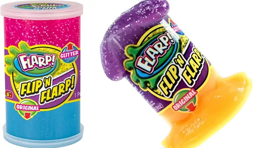 JA-RU Flip & Flarp - Masilla de ruido para niños, paquete doble, original y purpurina (1 paquete surtido), fabricante de ruido de gas fart, limo y