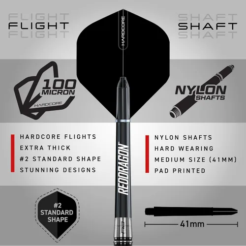 Miniatura 3 de RED DRAGON Pegasus Original Pegasus Switch Points - Powered by Winmau Professional Tungsten Darts Set Steel Tip 21g - 30g Enhanced Grip &