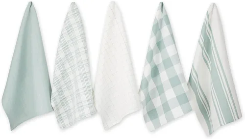 Miniatura 9 de DII Everyday Basic Kitchen Collection - Juego de toallas de cocina de algodón tejido grande, 18 x 28 pulgadas, verde antiguo, 5