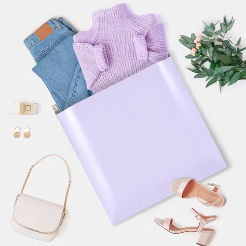 Miniatura 5 de Metronic Sobres de polietileno grandes de 24 x 24 pulgadas, 100 unidades, bolsas de envío adhesivas fuertes para ropa, sobres impermeables para Lila