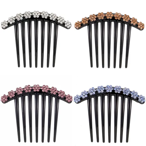 Miniatura 16 de Peine lateral de perlas para mujer, peines de pelo con diamantes de imitación, 7 dientes, accesorios de cristal vintage, accesorios para tocados