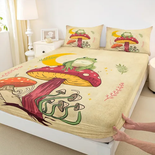 Miniatura 29 de Bonita sábana bajera ajustable para niños, tamaño individual, juego de ropa de cama rústica de pollo, decoración de dormitorio para niños y adultos