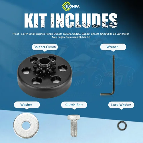 Miniatura 3 de Embrague centrífugo Go Kart de 3/4" de diámetro 10 dientes para cadena #40/41/420 se adapta a motores pequeños de 2-6.5HP para Predator 212cc