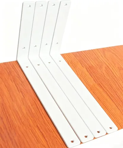 Miniatura 94 de Paquete de 12 soportes de estante en L de 8 pulgadas de largo x 6 pulgadas de alto x 1.5 pulgadas de ancho, 5 mm de grosor, soporte de estante en L