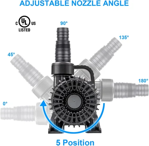 Miniatura 5 de OYO WATER Bomba de Estanque Externa Grande 4700gph-250W 10M Fuente de Agua y Kio Fuente de Peces & Bomba de Jardín Sumergible IPX8: Cable Largo