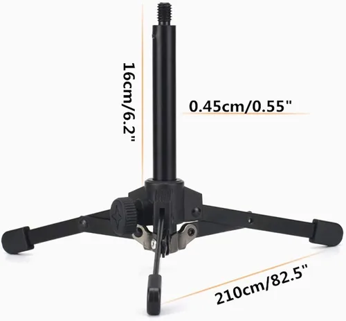 Miniatura 4 de Trípode plegable Soporte de micrófono de escritorio incluye clip de micrófono Clip de teléfono