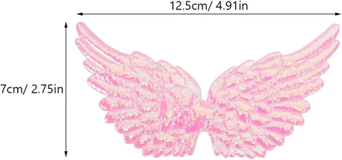 Miniatura 2 de FUOYLOO Parches bordados con alas de ángel, apliques para decoración de manualidades, parches para coser ropa, mini alas rosas para reparar ropa