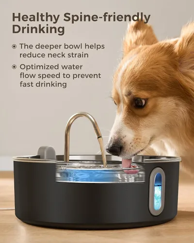 Miniatura 5 de Fuente de Agua de Acero Inoxidable para Perros y Gatos con Cuenco y Filtros de Reemplazo, Ideal para Perros Grandes, Gatos y Hogares con Múltiples