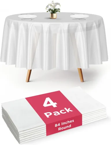 Miniatura 16 de Prestee Paquete de 4 manteles rectangulares dorados y negros de 54 x 108 pulgadas, manteles de plástico desechables para fiestas, comedor y eventos