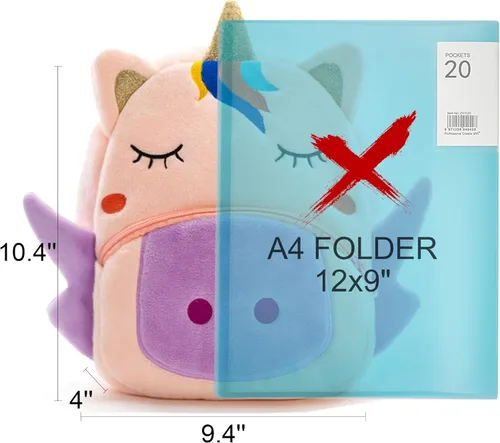 Miniatura 2 de Mochila con diseño de animales, animal de felpa, minibolsa de viaje para niño de 2-6 años, baby unicorn), PBK001