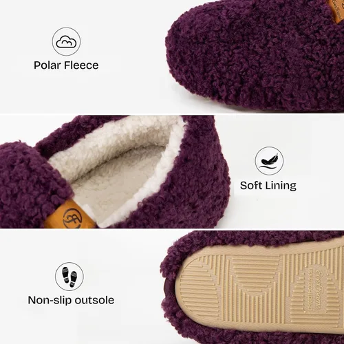 Miniatura 4 de EverFoams Pantuflas completas de espuma viscoelástica de oveja para mujer