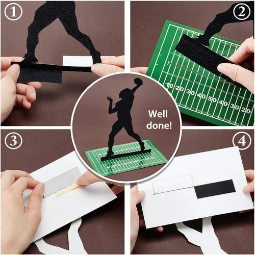 Miniatura 3 de BBTO 9 piezas de centro de mesa de fútbol, decoración de fiesta, centros de mesa de fútbol de silueta de jugador, 8 pulgadas y 3 estilos