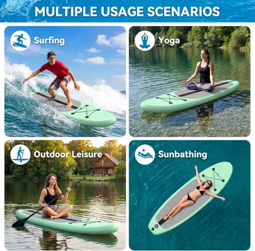 Miniatura 8 de TLSUNNY 10FT Inflatable Stand Up Paddle Board, 3 Fins Paddleboard with Full SUP Accessories for All Skill Levels, Portable Two-Way Hand Pump and
