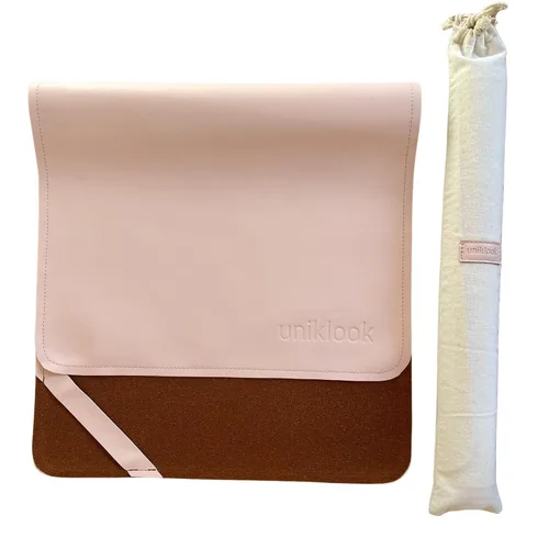 Miniatura 10 de UNIKLOOK Cambiador portátil de cuero - Cuero vegano - Cambiador de bebé de viaje - Estación de cambio de pañales portátil multiusos impermeable 14 x