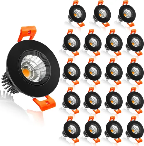 Miniatura 15 de inShareplus Downlight LED de 2 pulgadas, iluminación empotrable de 3 W, regulable, luz blanca cálida de 3000 K, CRI80, luces de techo