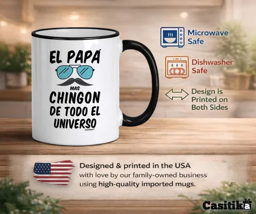 Miniatura 3 de Casitika El Papa Mas Chingon De Todo El Universo – Divertida taza de regalo para papá español para el Día del Padre, Cumpleanos o Día del Padre.