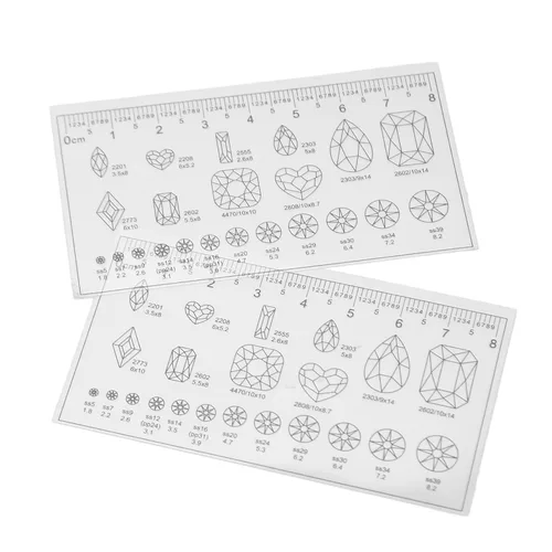 Miniatura 4 de Regla de medición de uñas, 10 piezas, ultra fina, flexible, material de PVC, 0.5 in de longitud