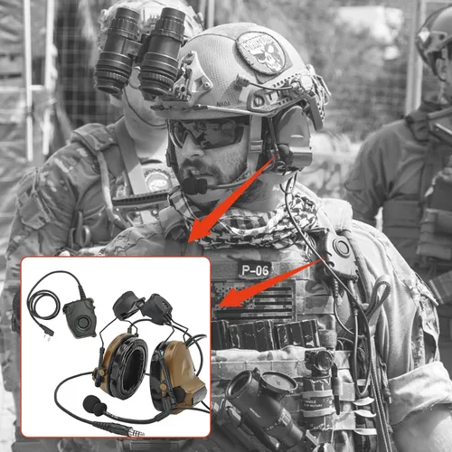 Miniatura 7 de COMTA 2 auriculares tácticos con U94 PTT 2pines, para airsoft, caza, al aire libre, auriculares con cancelación de ruido