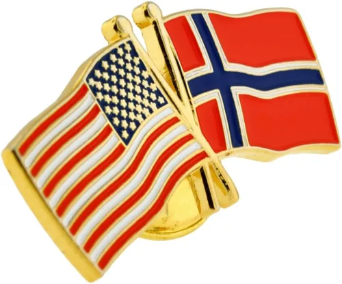 Miniatura 71 de PinMart Pin de solapa esmaltado con bandera de la amistad cruzada de Estados Unidos y el mundo
