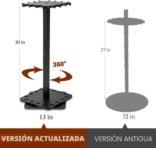 Miniatura 7 de Ghosthorn Soportes para cañas de pesca para garaje, soporte giratorio de 360 grados para cañas de pescar, soporte de pie con capacidad para hasta 16