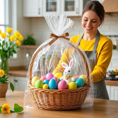 Miniatura 8 de Morepack Bolsas grandes de celofán/celofán, 30 x 40 pulgadas, bolsas transparentes de plástico OPP, envoltura de celofán para cestas de regalo