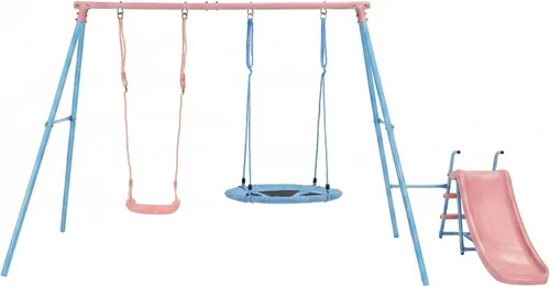 Miniatura 10 de Juego de columpios para patio trasero con soporte, columpio de servicio pesado de 440 libras, soporte de columpio de metal para exteriores, contiene