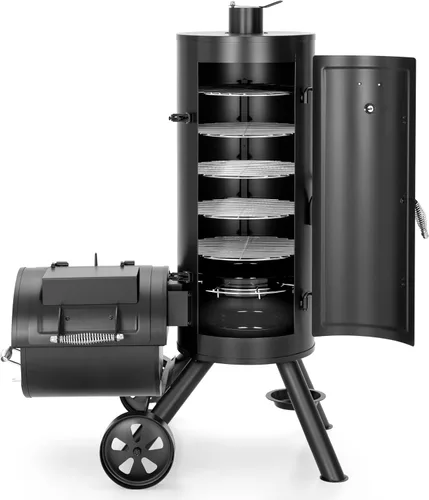 Miniatura 9 de Captiva Designs - Parrilla de carbón con ahumador offset, todo en acero metálico para exteriores, área de cocción de 512 pulgadas cuadradas