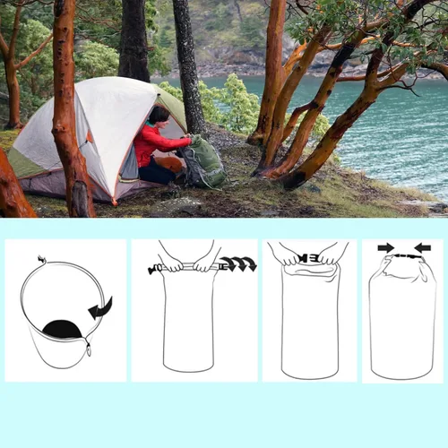 Miniatura 6 de Bolsas secas impermeables, ultraligeras, bolsas impermeables de 10L/20L/40L/70L, saco superior enrollable para kayak, playa, rafting, canotaje
