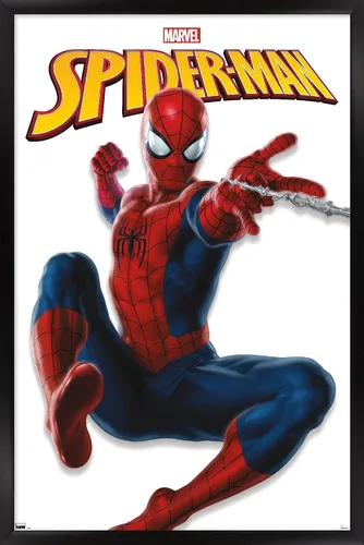 Miniatura 8 de Trends International Marvel Comics - Póster de pared de la serie Spider-Man, 22.4 pulgadas de largo x 14.7 pulgadas, versión enmarcada de madera