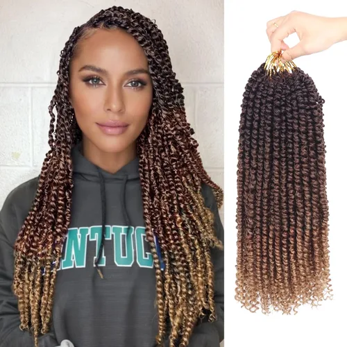 Miniatura 36 de Bileaf Cabello de Ganchillo Passion Twist Pre-retorcido de 10 Pulgadas, 8 Paquetes de Ganchillo Passion Twist, Cabello Corto Passion Twist