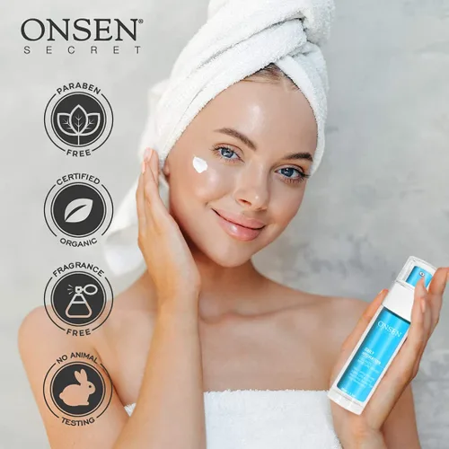 Miniatura 9 de Onsen Secret Loción hidratante antienvejecimiento orgánica de hidratación diaria crema de día y noche, crema facial antiarrugas, colágeno totalmente