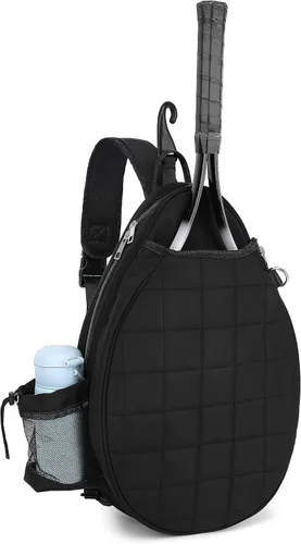 Rejolly Bolsa Bandolera de Raqueta de Tenis para Mujeres y Hombres Acolchada Resistente al Agua Funda de Raqueta de Un Hombro Cruzada para 2 Nuevo