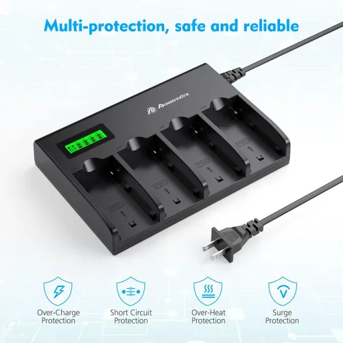 Miniatura 5 de Powerextra Cargador de batería de 4 canales con pantalla LCD para cámara Sony NP-F970, NP-F960, NP-F950, NP-F930, NP-F770, NP-F750, NP-F570, NP-F550