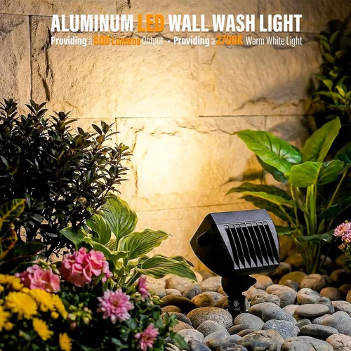 Miniatura 4 de VENUS MANUFACTURING Paquete de 2 luces LED de lavado de pared de bajo voltaje, 12 V, iluminación de paisaje, 18 W, 600 lúmenes, luz de bandera