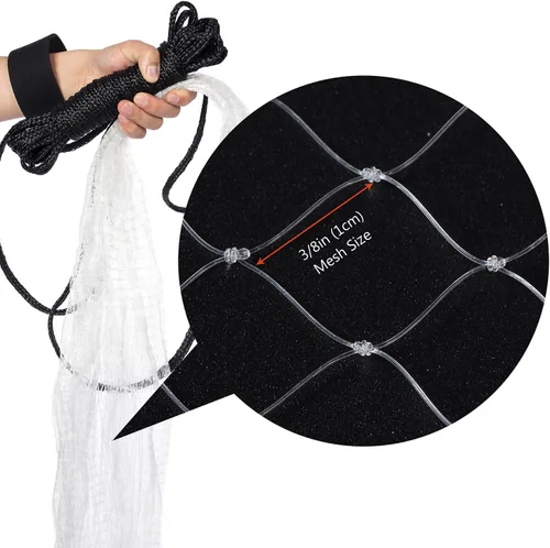 Miniatura 4 de BASSDASH American Saltwater Fishing Cast Net 3/8 1/4-Inch Mesh 4ft 6ft 8ft Radius, 1-Pound Per Foot, for Bait Fish with Utility Bucket Casting