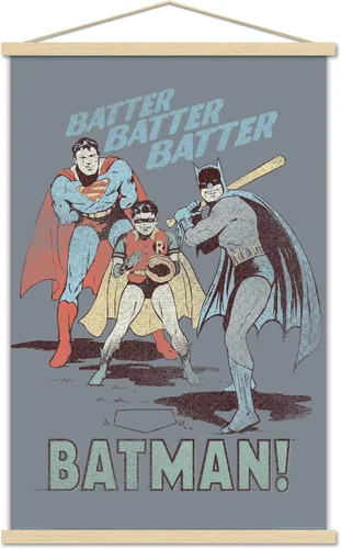 Miniatura 16 de Trends International DC Comics - Póster de Batman - Robin - Superman - Batter Wall Poster, 14.725 x 22.375 pulgadas, versión enmarcada de madera