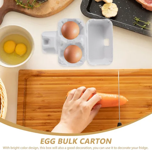 Miniatura 5 de Cartón de huevos de 2 unidades: cajas de papel pequeñas para huevos frescos, cajas de cartón vacías para el mercado de agricultores, manualidades